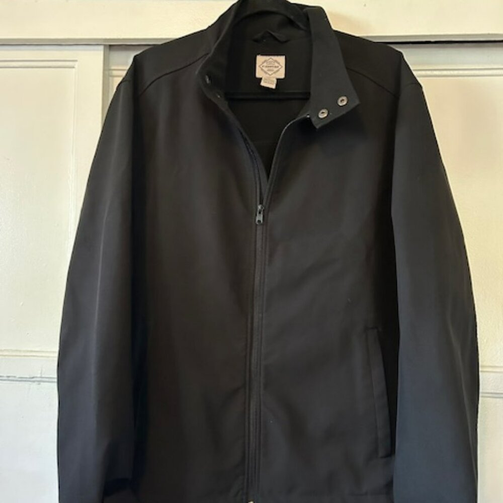 St. John's Bay Men's Jacket Full Zip Size Large Bomber Style Basic Black